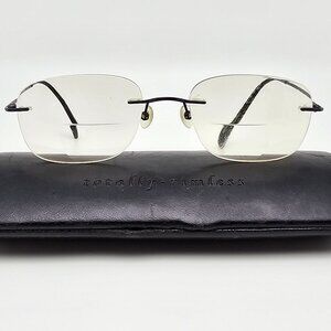 Totally Rimless TR Venture 254 Dark Blue Titanium Eyeglasses Frame w/ Case 49mm